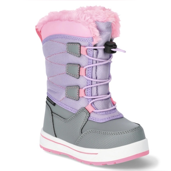 Kids Winter Boots - Pink and Gray - Picture 1 of 9